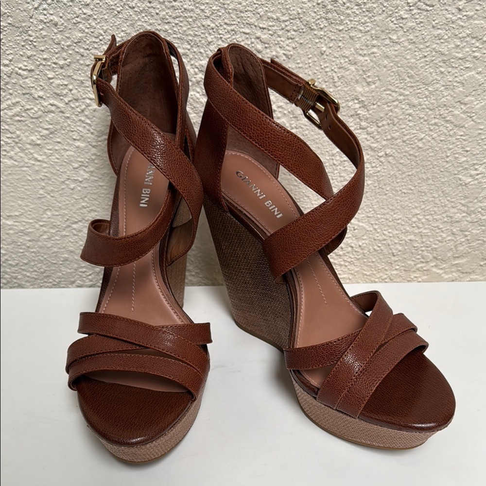 Gianni Bini - Brown Wedge Sandals